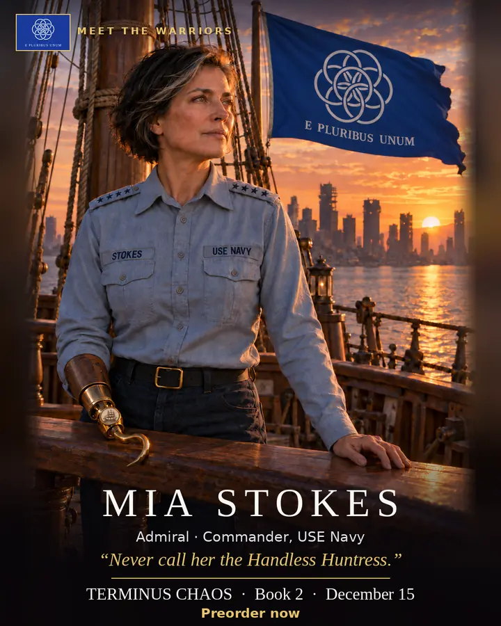 Mia Stokes, Admiral · Commander, USE Navy